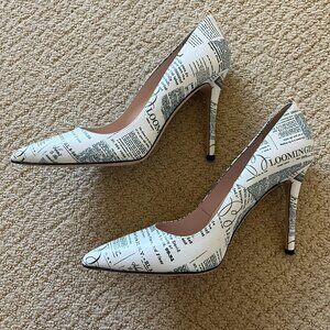 SJP by Sarah Jessica Parker Fawn Bloomingdales Newsprint NIB Size 38-US8.